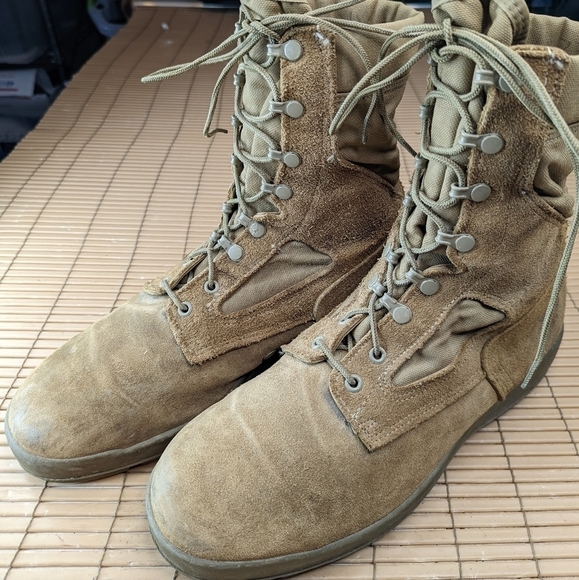 McRae Military Men's Combat Boots 11W Coyote Brown Hot Weather Boots Vibram lug - Picture 2 of 12